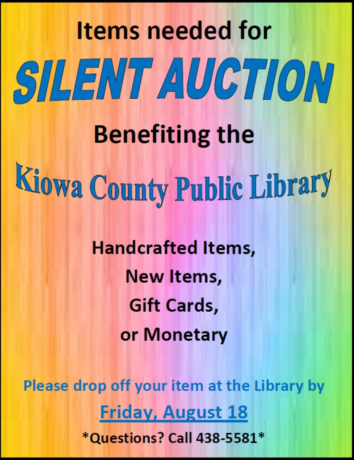 Library Seeks Donated Items for Silent Auction Kiowa County Press Library Seeks Donated Items for Silent Auction Kiowa County Press