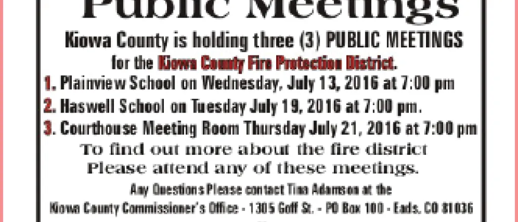 Public Meetings - Fire Protection District