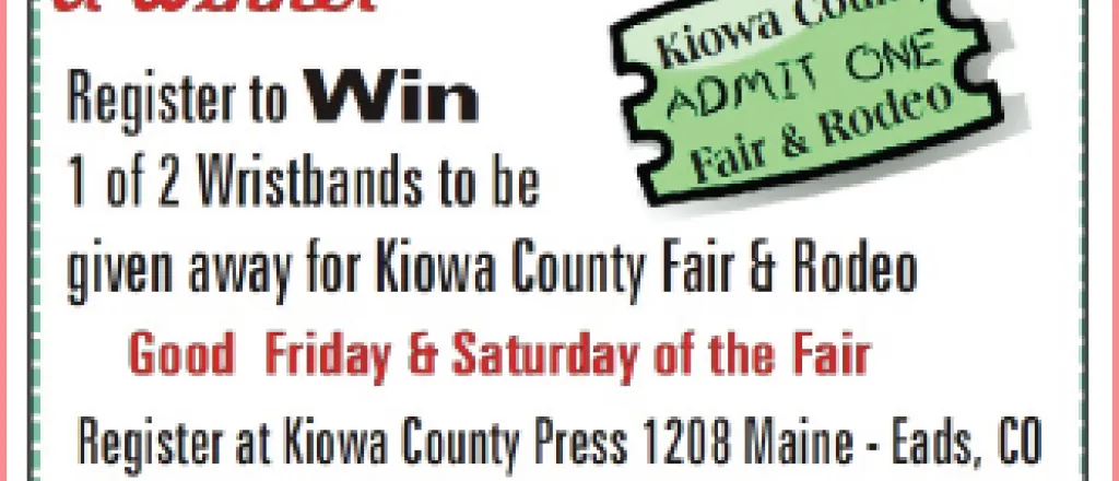 Kiowa County Fair - Register to Win