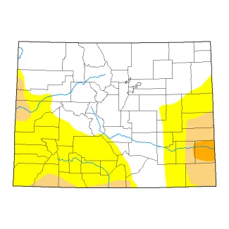 Map of Colorado drought conditions as of May 7, 2024 - National Drought Mitigation Center.