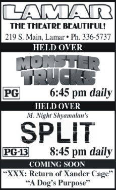 Lamar Theatre Ad - February 10, 2017 Lamar Theatre Ad - February 10, 2017