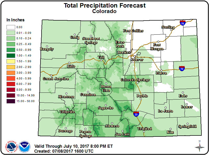 Weather Outlook - July 8, 2017 precipitation forecast Weather Outlook - July 8, 2017 precipitation forecast