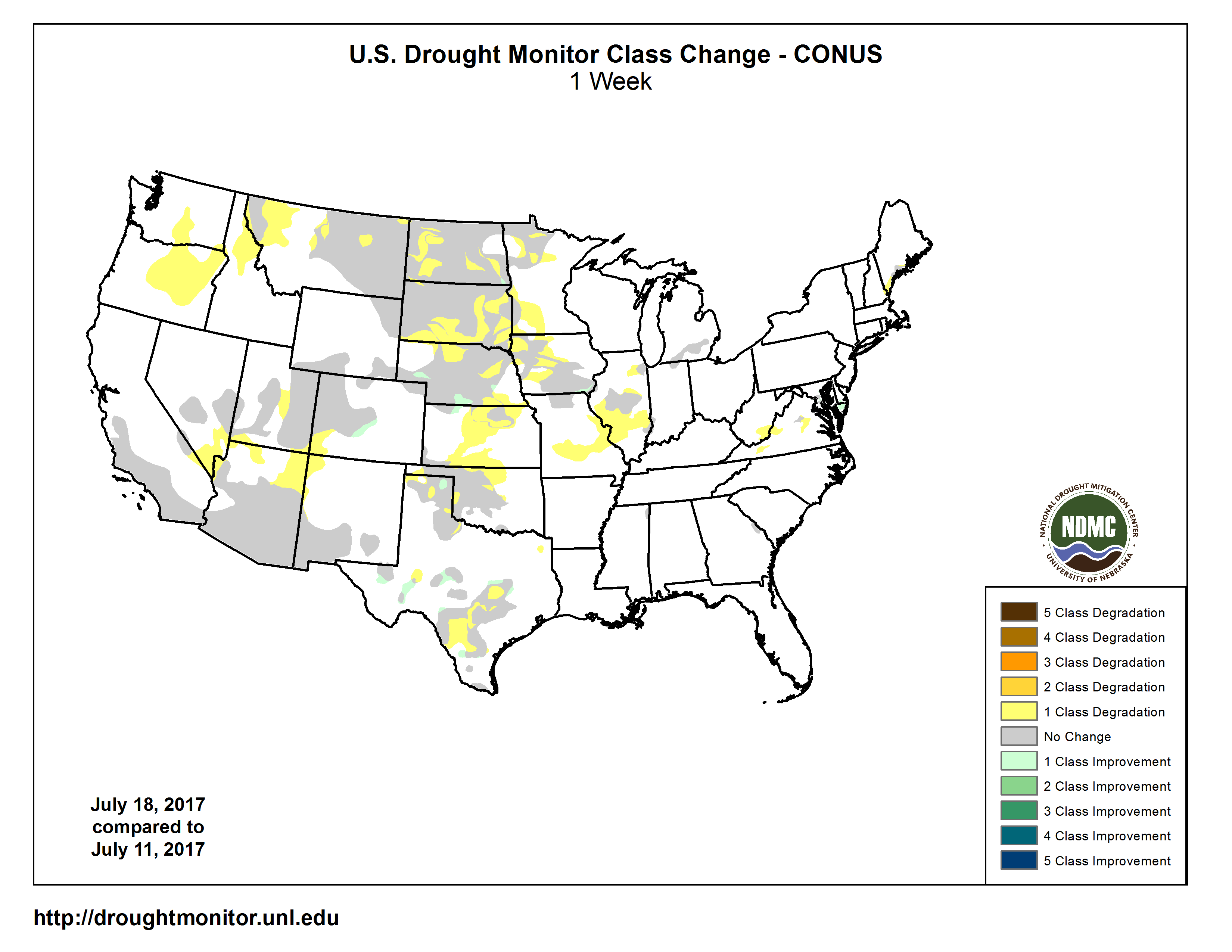 MAP Drought Change July 18 - NDMC