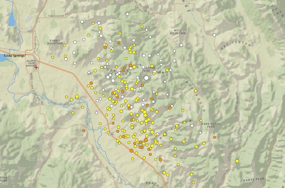 Earthquake idaho today map