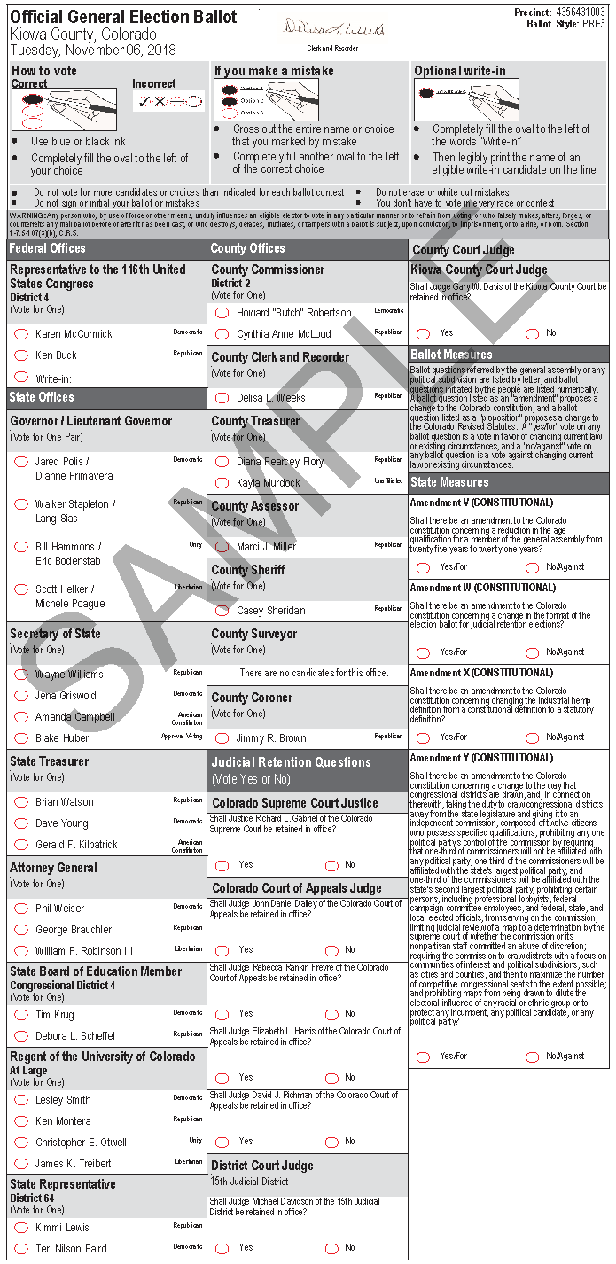 2018 Ballot Page 1 2018 Ballot Page 1