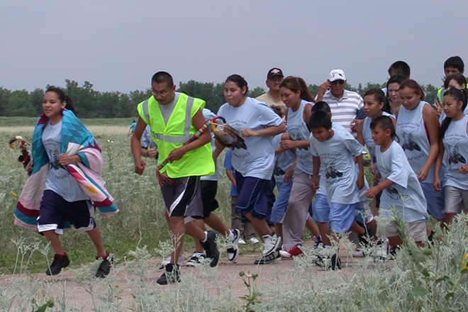 PICT Runners starting the 2009 Sand Creek Massacre Healing Run - Jeanne Sorensen PICT Runners starting the 2009 Sand Creek Massacre Healing Run - Jeanne Sorensen