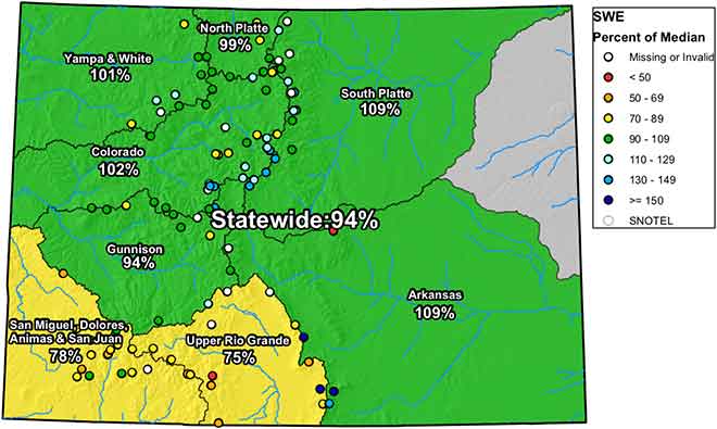 MAP Colorado SNOTEL Snow Water Equivalent - January 11, 2019 MAP Colorado SNOTEL Snow Water Equivalent - January 11, 2019