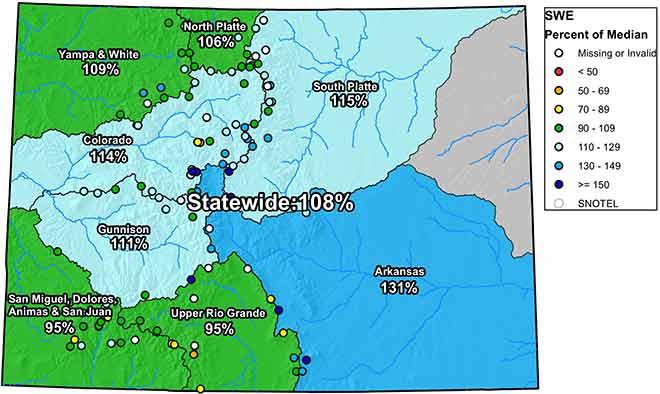MAP Colorado River Basin Snow Water Equivalent - January 24, 2019 - NDMC