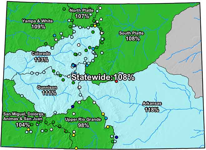 MAP Colorado River Basin Snow Water Equivalent - February 14, 2019 - NRCS