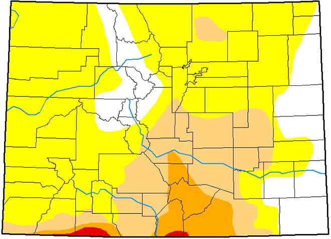MAP Colorado Drought Conditions - March 12, 2019