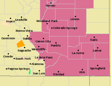 MAP Severe Thunderstorm Watch in southeast Colorado - June 2, 2019 - NWS