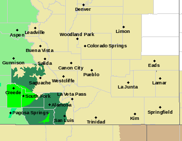 MAP Southeast Colorado Weather Map - June 9, 2019 - NWS