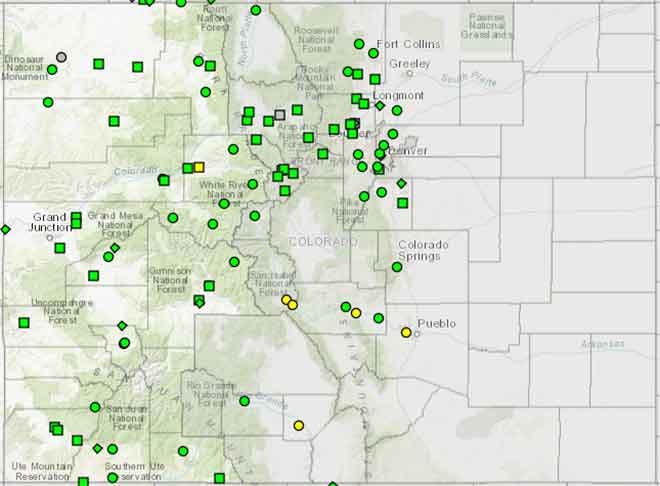 MAP 6xJ1 River Gauges in Colorado at 1000 June 30, 2019 - NWS MAP River Gauges in Colorado at 1000 June 30, 2019 - NWS
