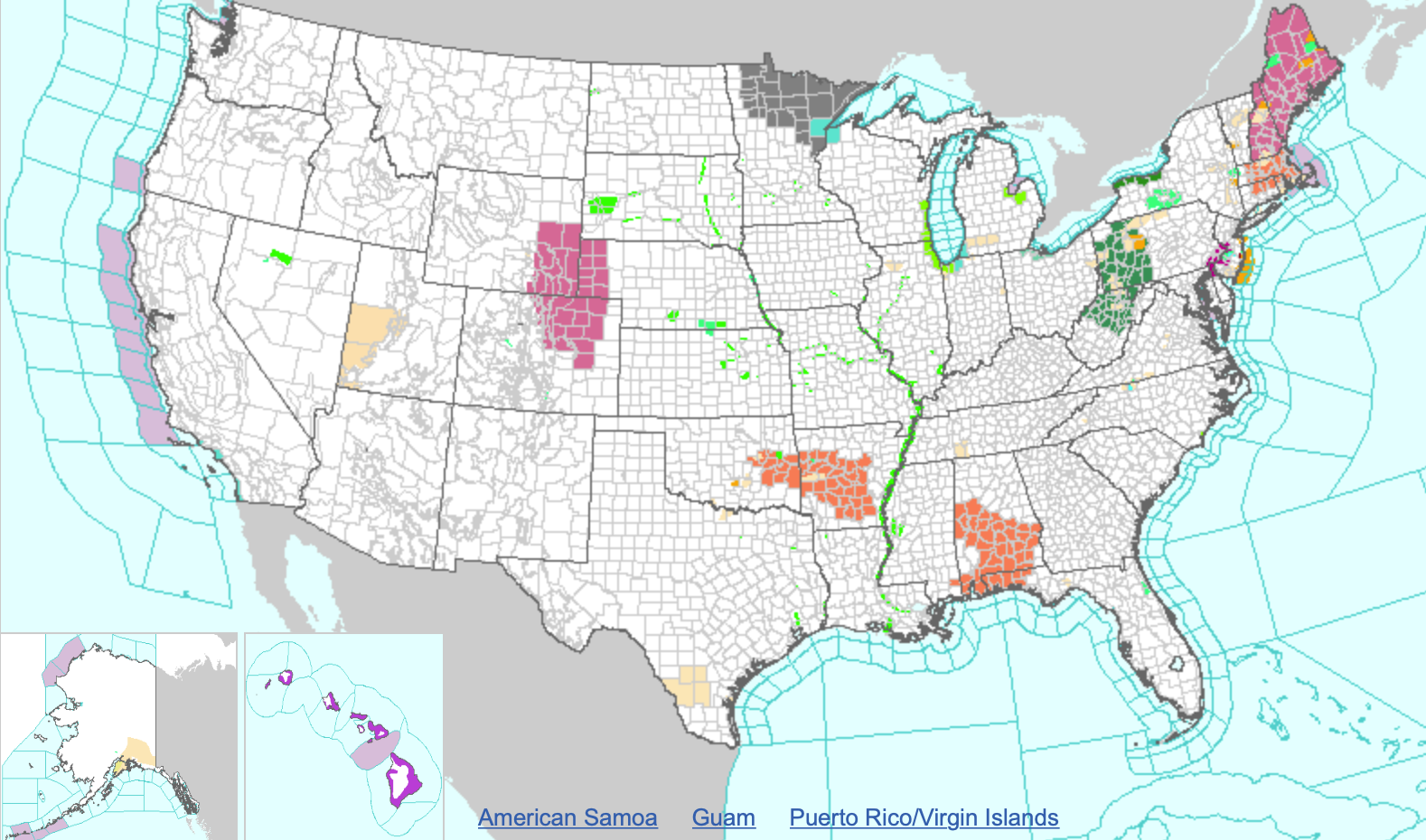 MAP National Weather Watches and Warnings for July 6, 2019 at 110 pm - NWS MAP National Weather Watches and Warnings for July 6, 2019 at 110 pm - NWS