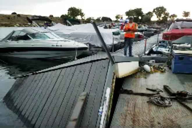 PICT 64J1 Damaged Dock at Lake Pueblo North Marina - CPW PICT Damaged Dock at Lake Pueblo North Marina - CPW