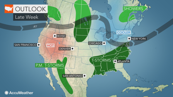 MAP National weather outlook for August 20, 2019 - AccuWeather MAP National weather outlook for August 20, 2019 - AccuWeather
