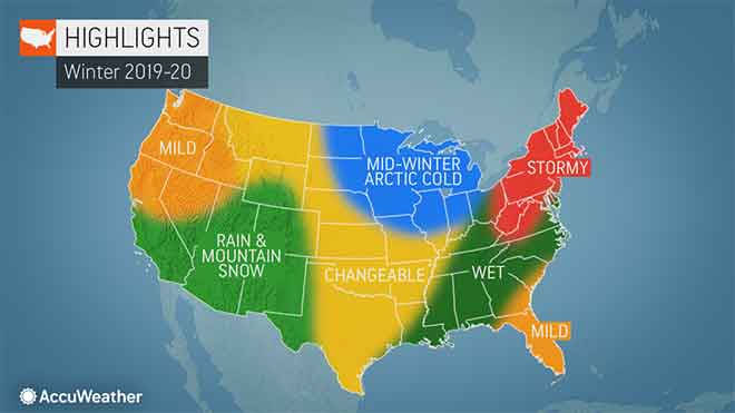 MAP 2019 Winter Weather Outlook - AccuWeather
