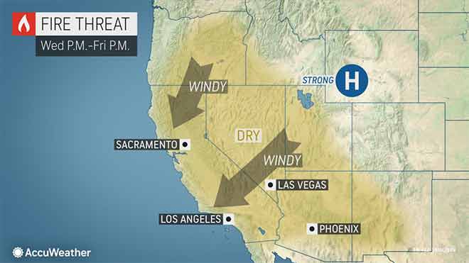 MAP 6xJ1 Fire threat for October 9, 2019 - AccuWeather MAP Fire threat for October 9, 2019 - AccuWeather