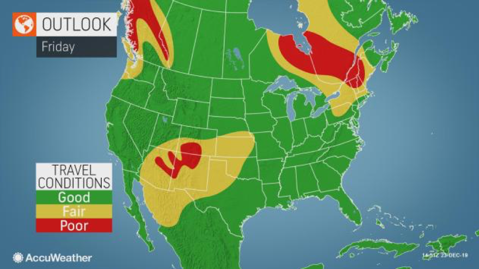 MAP Friday travel condition outlook - AccuWeather MAP Friday travel condition outlook - AccuWeather