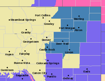 MAP Northeast Colorado winter weather map as of December 27, 2019 - NWS