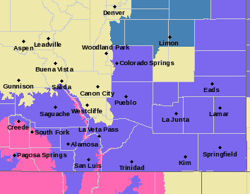 MAP Southeast Colorado winter weather map as of December 27, 2019 - NWS MAP Southeast Colorado winter weather map as of December 27, 2019 - NWS