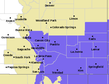 Updated Winter Weather Returning To 15 Southeast Colorado