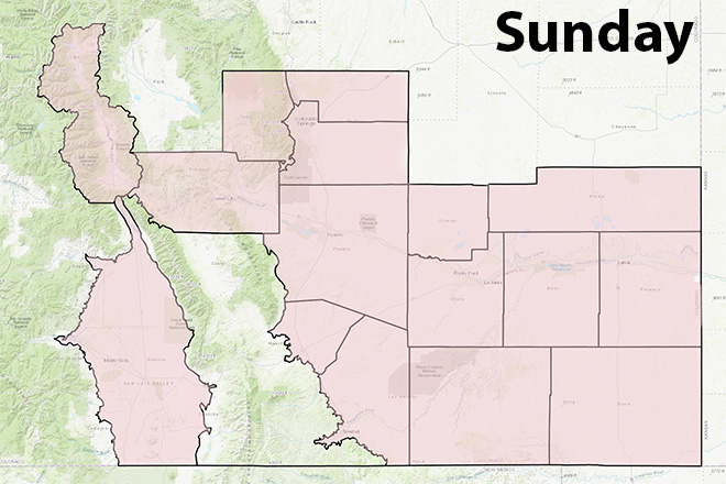 MAP Red flag warning for Sunday, June 7, 2020 - NWS