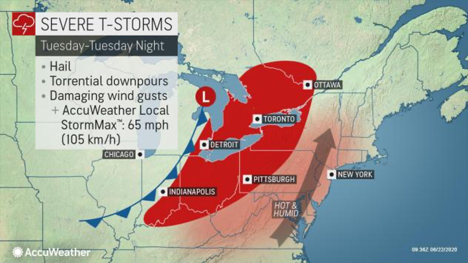 MAP Area for severe storms in the northeast United States for June 23, 2020 - AccuWeather MAP Area for severe storms in the northeast United States for June 23, 2020 - AccuWeather