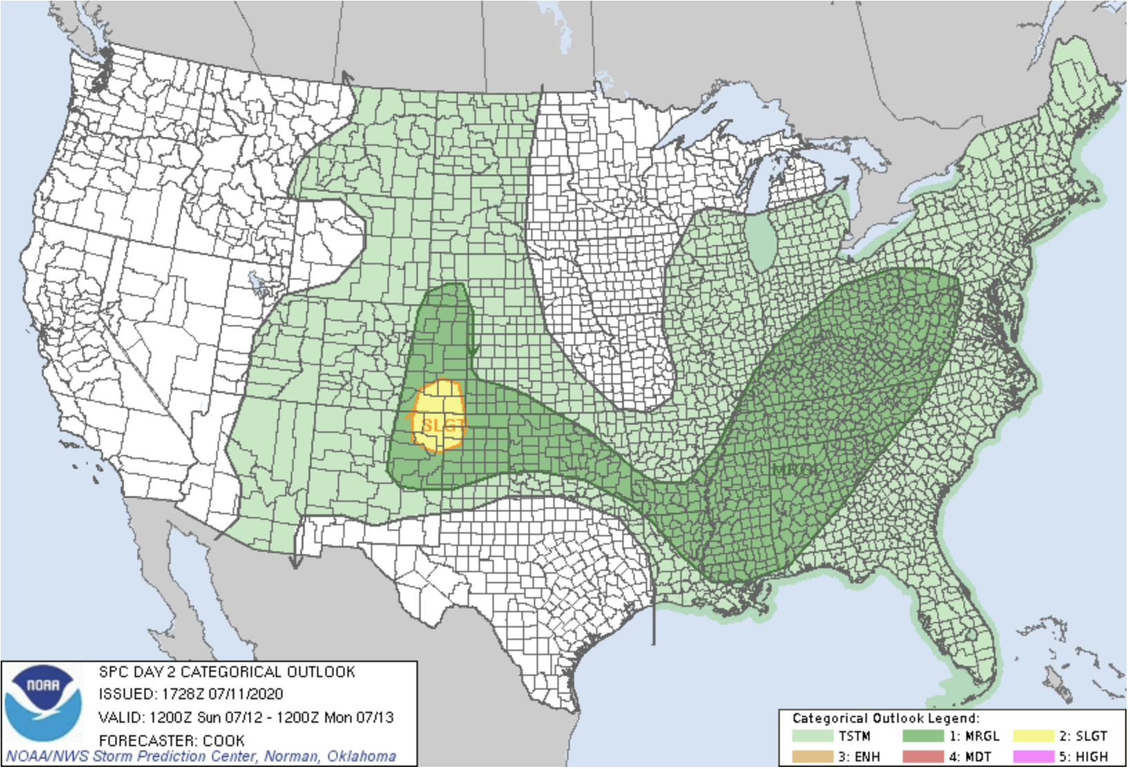 MAP Convective outlook for July 12, 2020 - NWS