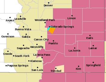 MAP Severe thunderstorm watch in southeast Colorado July 22, 2020 - NWS