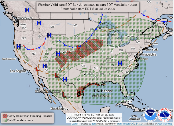 MAP National Forecast Chart for July 26, 2020 - NWS MAP National Forecast Chart for July 26, 2020 - NWS