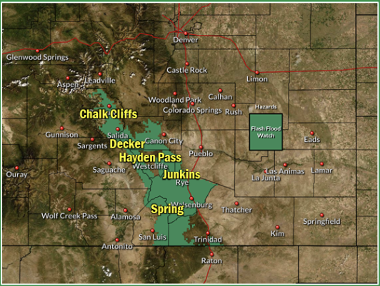 MAP Flash flood warning for southeast Colorado July 26, 2020 - NWS MAP Flash flood warning for southeast Colorado July 26, 2020 - NWS