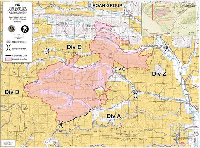 MAP 6xJ1 Pine Gulch Fire as of August 11, 2020 MAP Pine Gulch Fire as of August 11, 2020