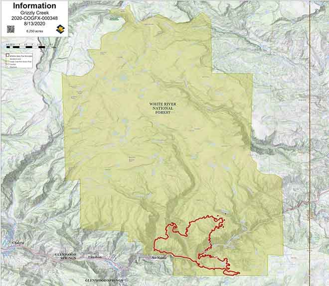 MAP 6xJ1 Grizzly Creek fire as of August 13, 2020 MAP Grizzly Creek fire as of August 13, 2020