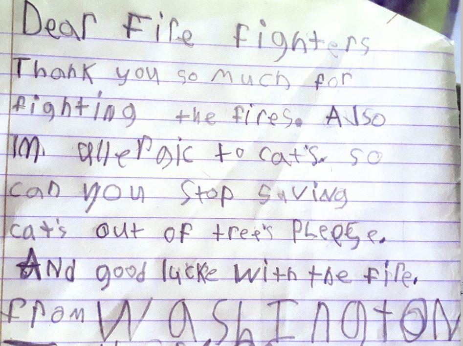 PICT Note from a child to the Pine Gulch firefighters