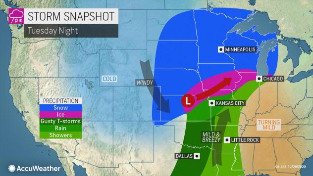 MAP Overnight storm snapshot for December 29, 2020 - AccuWeather MAP Overnight storm snapshot for December 29, 2020 - AccuWeather