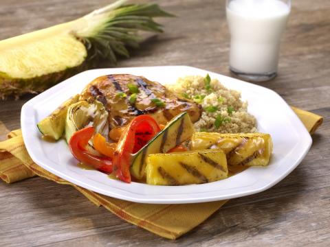 PICT RECIPE Grilled Pineapple Ginger Glazed Chicken - USDA PICT RECIPE Grilled Pineapple Ginger Glazed Chicken - USDA