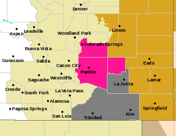 MAP Weather alerts in southeast Colorado Friday, January 15, 2021 - NWS
