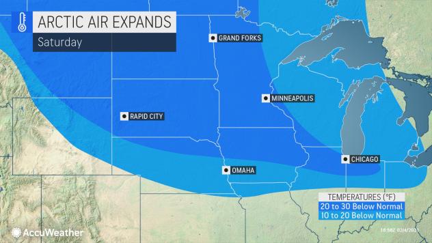 MAP Arctic air expands Febuary 6, 2021 - AccuWeather MAP Arctic air expands Febuary 6, 2021 - AccuWeather