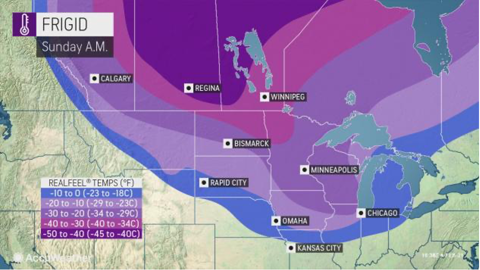 MAP Frigid temperatures February 7, 2021 - AccuWeather MAP Frigid temperatures February 7, 2021 - AccuWeather
