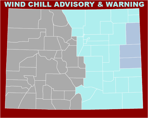 MAP Wind Chill Advisory and Warning for February 13-15, 2021.