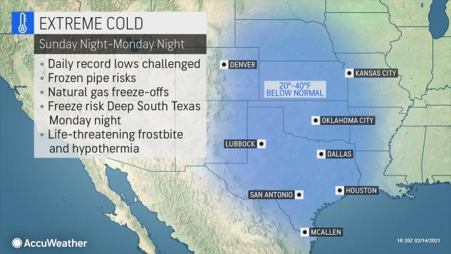 MAP Extreme cold through Monday night - AccuWeather