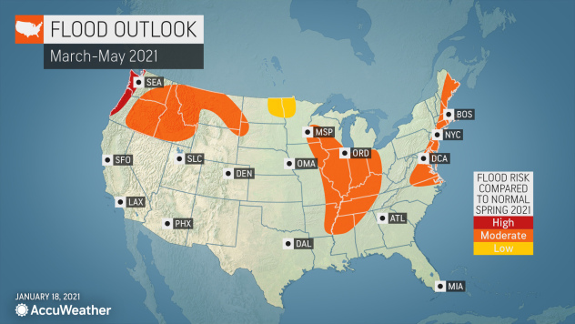 MAP U.S. flood outlook for March-May 2021 - AccuWeather MAP U.S. flood outlook for March-May 2021 - AccuWeather