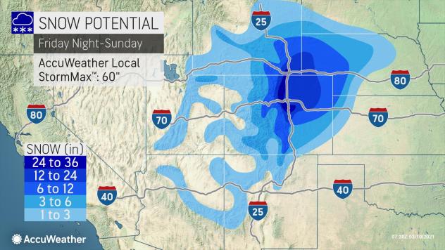 MAP Snow potential for March 12-14, 2021 - AccuWeather