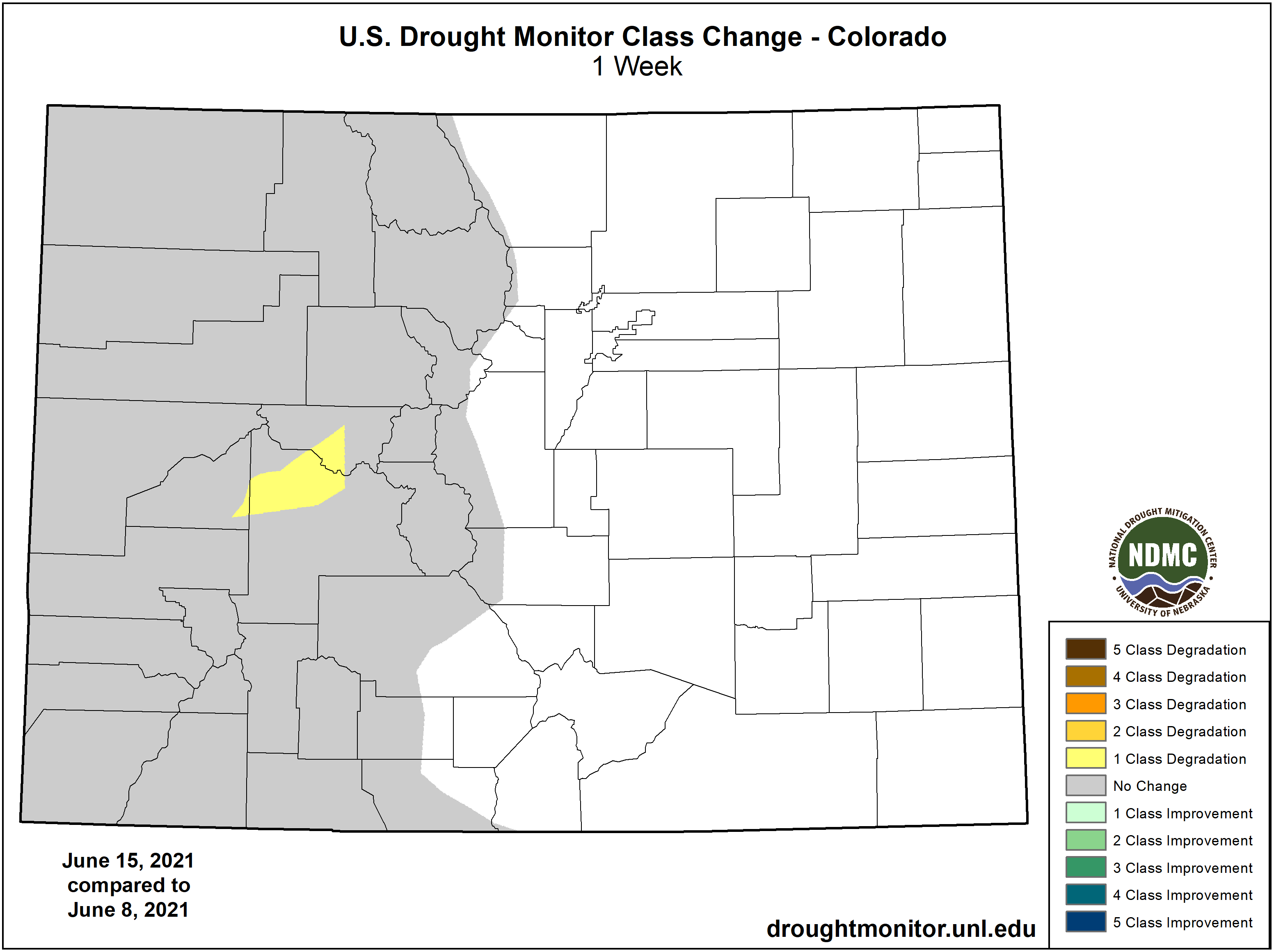 MAP Drought change between June 8, and June 15, 2021 - NDMC