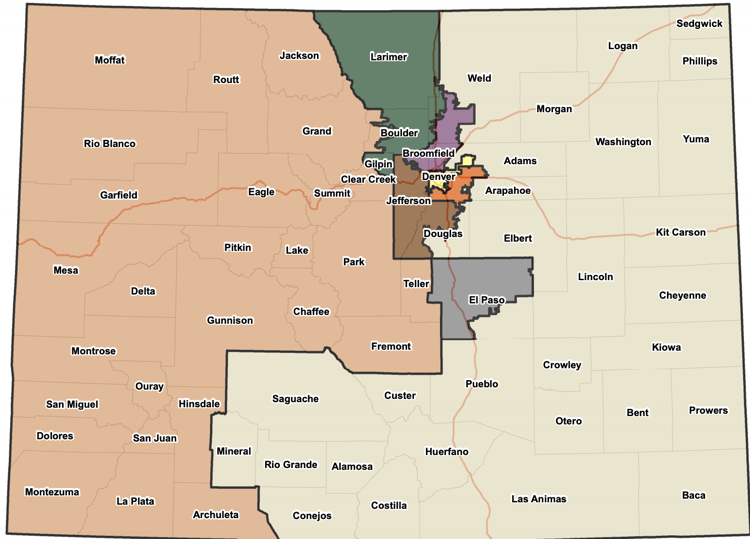 MAP Preliminary Colorado congressional district map - Colorado Independent Redistricting Commission
