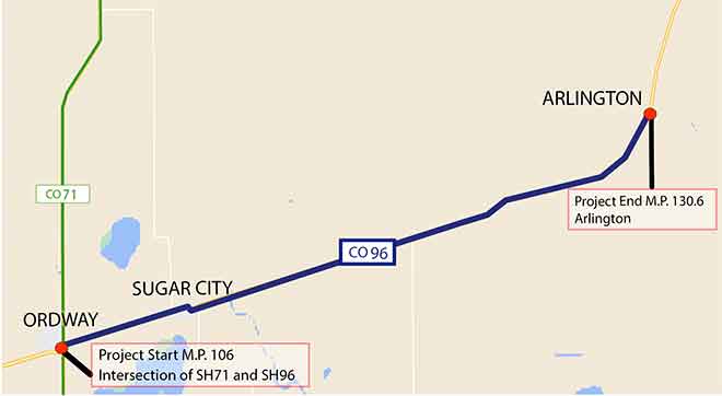 MAP 64J1 Colorado Highway 96 resurfacing project