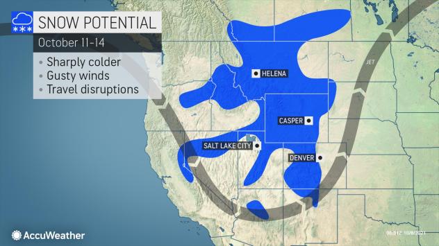 MAP Snow potential for October 11-14, 2021 - AccuWeather MAP Snow potential for October 11-14, 2021 - AccuWeather