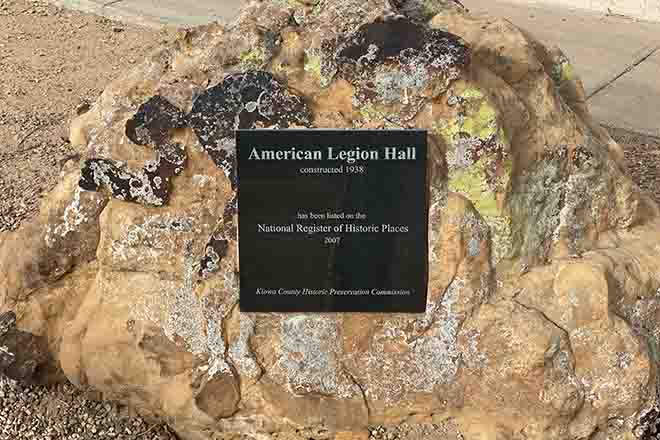 PICT Plaque commemorating the American Legion Hall in Eads being added to the National Register of Historic Places in 2007 - Chris Sorensen