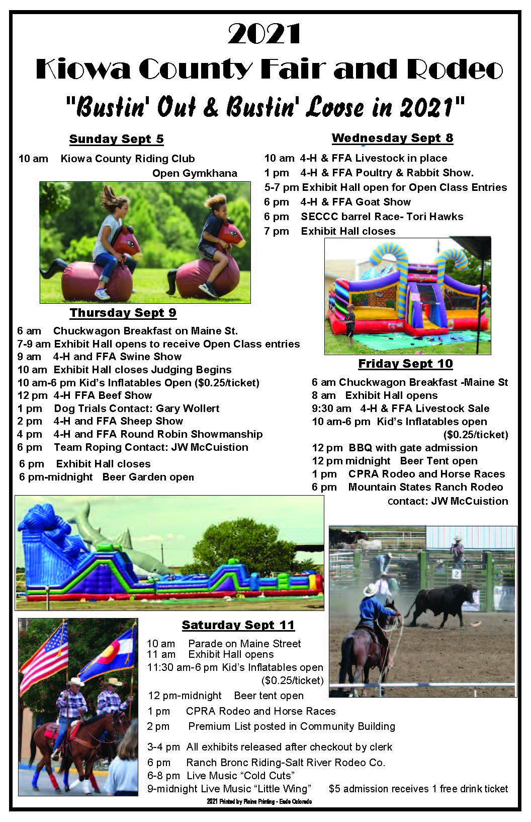 2021 Kiowa County Fair events schedule Kiowa County Press Eads